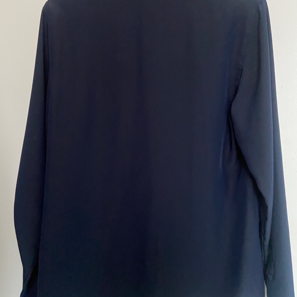 Talbots Navy Blue Buttoned Blouse - image 5